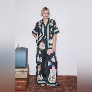 ALÉMAIS Royal Short-Sleeve Printed Shirt Set.